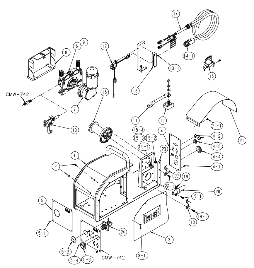 OTC送絲機(jī)CM7402\CMW-742-C 分解圖 OTC送絲機(jī)CM7402\CMW-742-C 分解圖
